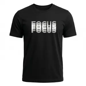 MoodTees FOCUS Blur Text Graphic T-Shirt – Men’s Motivational Letter Print Tee, Double Vision Effect Design, Casual Short Sleeve Crewneck, 100% Cotton, Soft Breathable Fabric, Comfortable Relaxed Fit, Minimalist Streetwear, Perfect for Gym, Everyday Wear