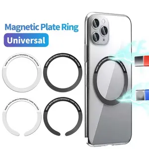 Metal magnetic phone clip - magnetic smartphone holder - universal wireless charging magnetic clip sticker - with strong iron magnet plate - practical and strong fixing - Magnetic Mobile Mount