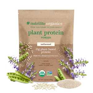 Nutrilite Organics Unflavored Plant Protein Powder 21g per Serving Organic Blend for Daily Nutrition Support & Versatile Use Beverage