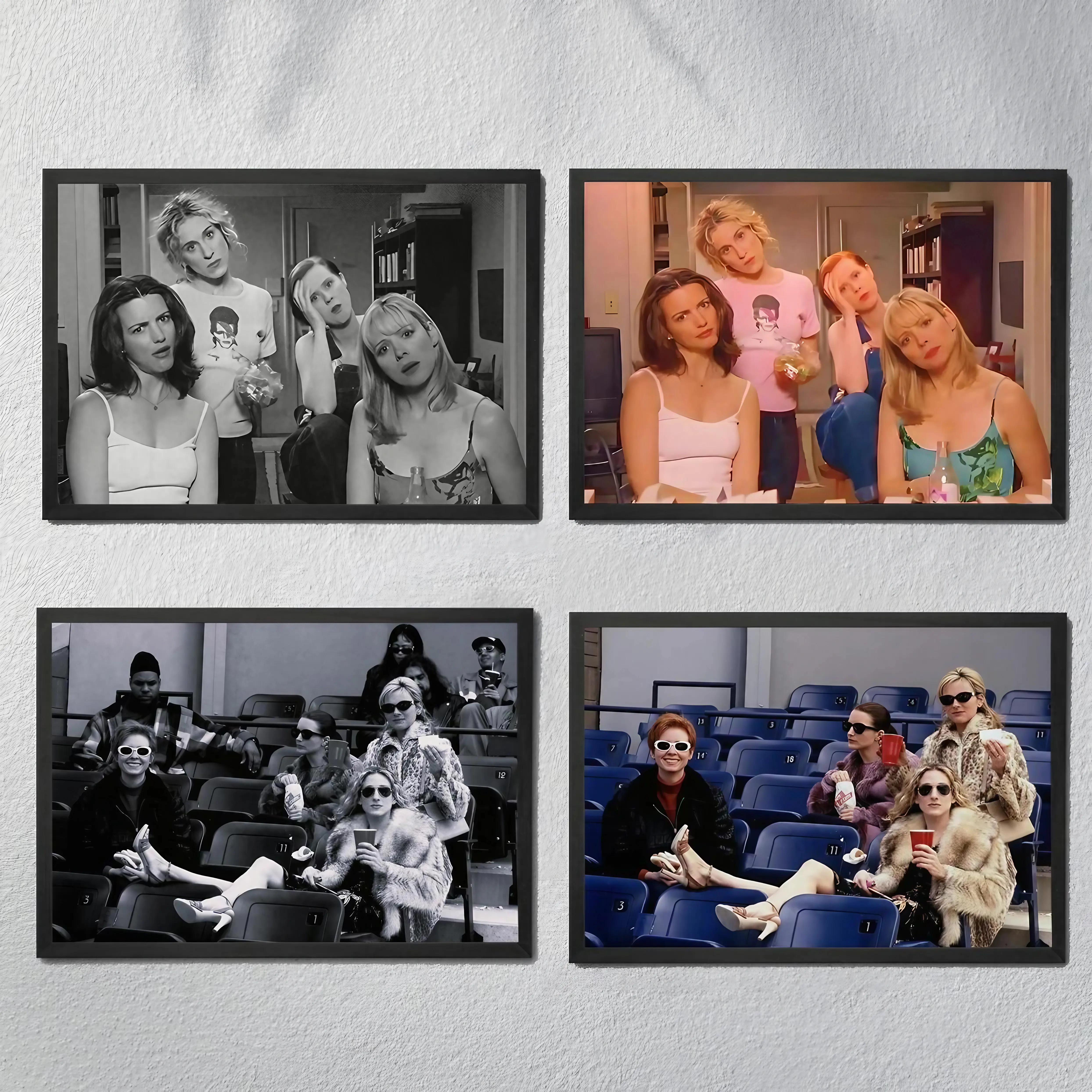 SATC Vintage 90s TV Show Artistic 1-Piece Comic Poster, Home Inspo Funky Wall Art - 12x18in,16x24in,20x30in(50×75cm) Unframed, Bathroom Smile Hit Decor, Gift for Fans, Home Supplies, One Piece, Funky Home Decor Quirky