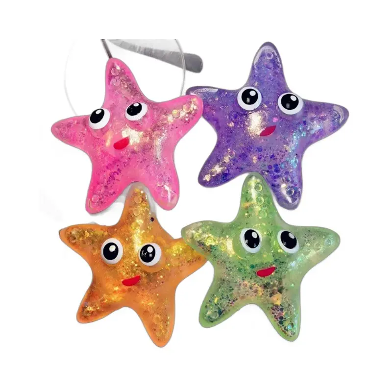 Starfish Sugar Ball Stress Balls for Adults, Starfish Malt Sugar Balls Slow Rise Sensory Fidget Toy for Kids, Squeeze Ball, Squishy Star Stress Relief Toys for Classroom Prizes, Party Favors