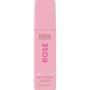 Minetan Rose Face Tan Mist | Clear Facial Self Tanning Mist - Gradual Daily Sunless Tan Spray, Infused w/ Soothing Rose Water, Hydrating, Golden Glow, Australian Brand