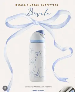 Owala Bow-Shaped 32oz Stainless Steel Insulated Traveler Tumbler, Vacuum Flask with Insulation for On-the-Go Use