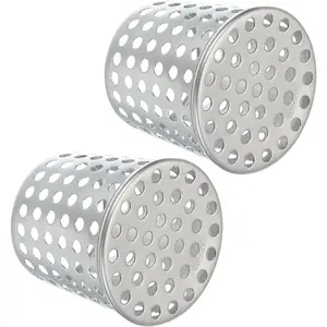 Drainage Gutter Protection Filter 2.48inch - 2.28inch ,2 PVC End Caps Mesh Screen Roof Vent Cover Stainless Steel Conical Exhaust Pipe Cover Drainage Pipe Protection Filter Drainage Pipe Filter