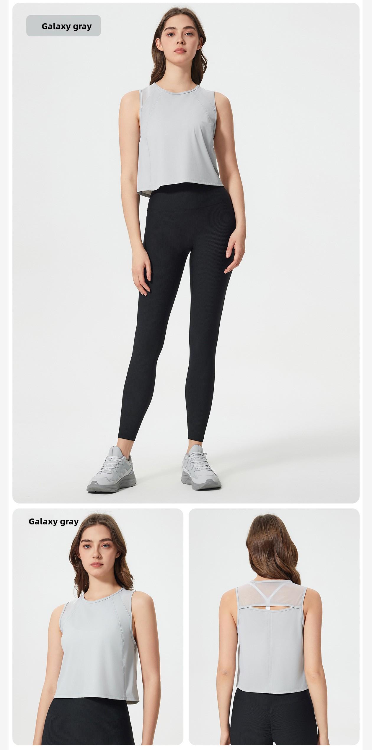 New Sleeveless Crop Tank Top, Sexy Hollow Out Design, Quick-Dry Breathable Yoga & Sports Casual Wear