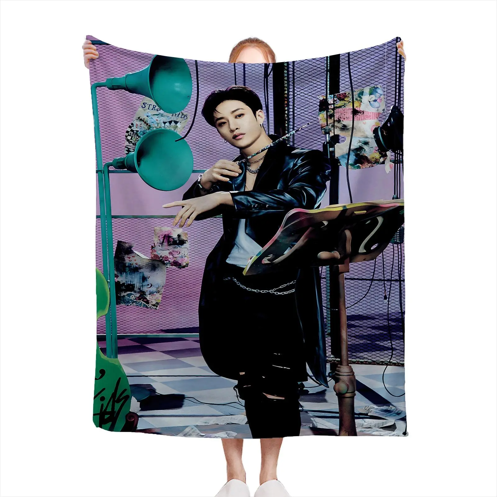 Bang Chan Flannel Throw Blanket. It Is Perfect For Snuggling Up With Your Beloved Pet Or Simply Relaxing In The Living Room, And Also Makes A Heartwarming Gift For Friends And Family.