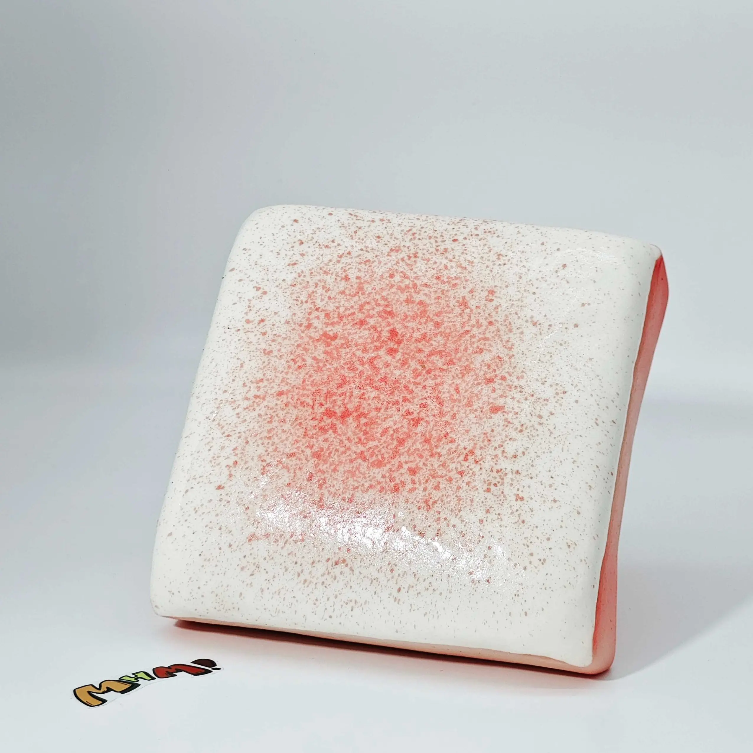 MHM Strawberry Milk Toast Slow Rising Squishy Toy, Soft Sticky Texture Foam Sensory Fidget Toy, Cute Food-Themed Gift