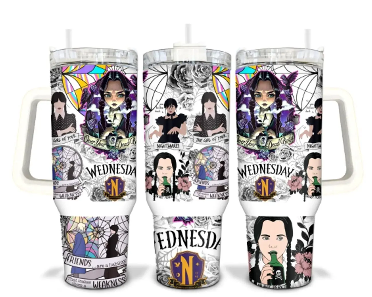 Wednesday  TV Series 40oz Tumbler With Handle, Movie TV Series Tumbler, Gift for Movie Lover,Best Gifts NVA