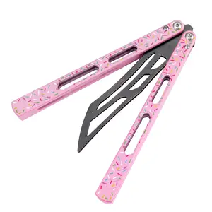Donut Balisong Knife Trainer, New Beginner Training Tool, Unsharpened Blade, Perfect Gift for Friends, Ideal for Practice