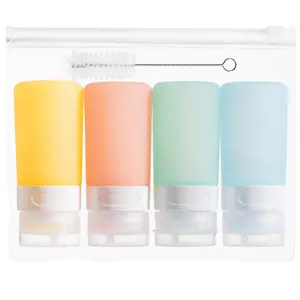 Condiment Squeeze Bottles for Sauces,  Mini Silicone Salad Dressing Container to Go with Reusable Sandwich Bag, Leakproof Ketchup Bottle for Bento Lunch Box