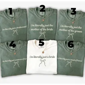 Custom Comfort Colors Bridal Party Shirts, Bridesmaids Tee,Maid Of Honor T-Shirt, Personalized MOG & MOB Wedding Shirt, Bridesmaid Proposal Gift