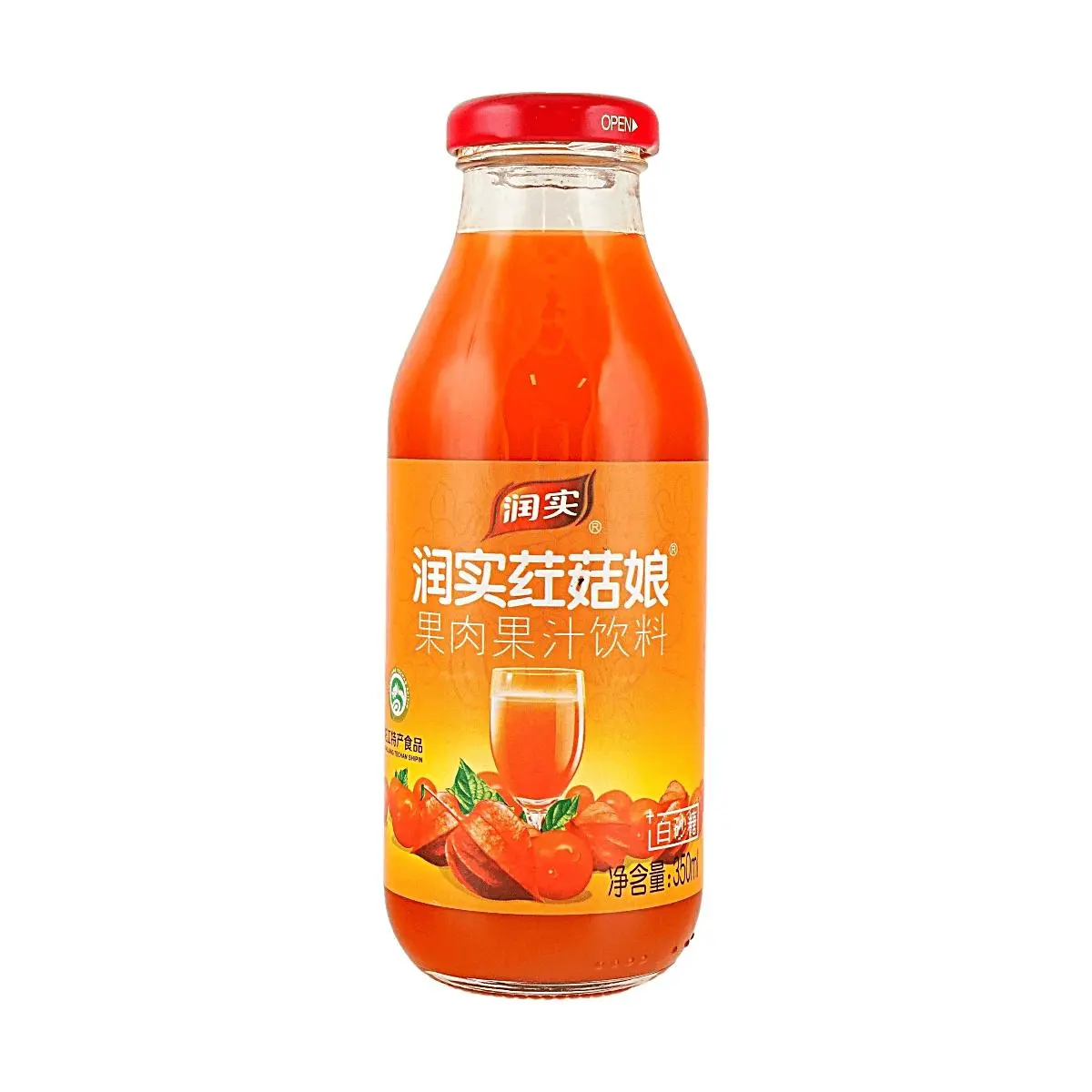 RUNSHI Chinese Red Gooseberry Juice Drink 350ml - Authentic Northeast China Specialty, Refreshing & Cooling Summer Beverage