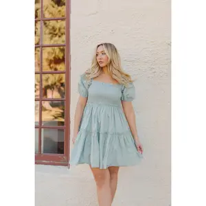 Laurent Poplin Babydoll Mini Dress