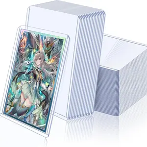 Card Protector, 1 Set Hard Plastic Card Sleeves, Trading Card Toploaders, Premium Card Holder for Sports Baseball Football Game Cards, Desk Organizer for Home Office