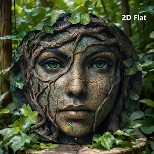 Tree Face Design Round Plaque, Vintage Metal Decorative Plaque, Wall Decor for Home Garden, Home Decor, Room Decor, Garden Decor