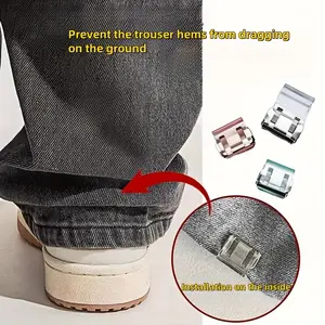 Invisible Pants Clips, Seamless Button Design, Anti-Slip & Non-Binding, Durable Plastic, Easy Installation, Closet Must-Have, Travel Essential, Adjustable Buttons