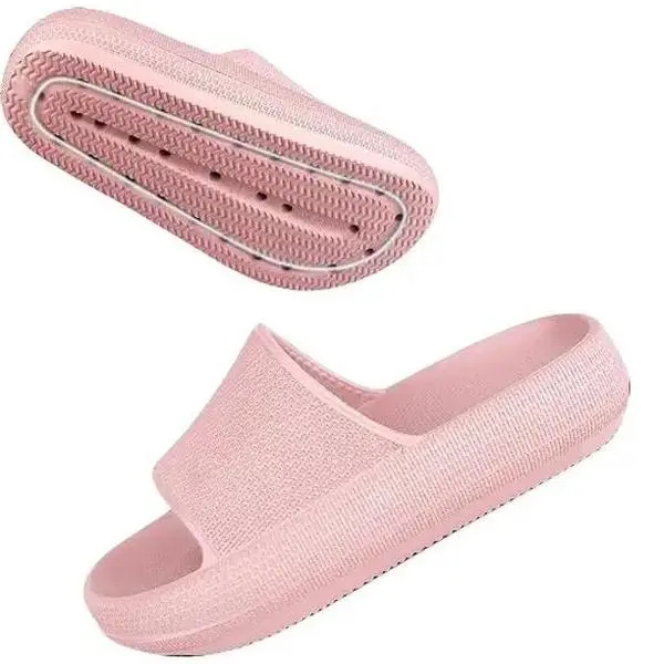 Unisex Cloud Slides, Thick Sole Pillow Slippers in Soft EVA with Arch Support, Non-Slip Waterproof Shoe for Indoor and Outdoor Use, Rubber, Slippers For Women, Ankle, Durable, Plain, Indoor/Outdoor, Open Toe