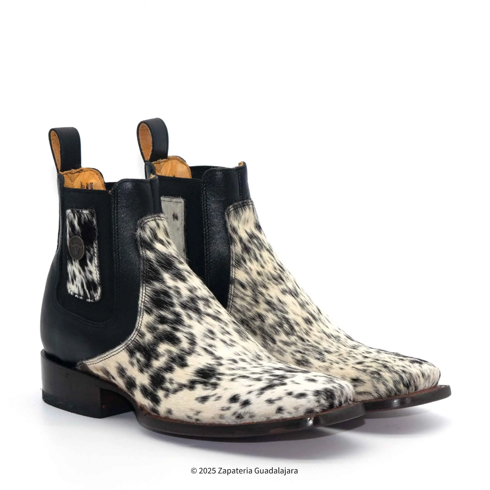 Genuine Cow Hair Square Toe leather boot-H423304