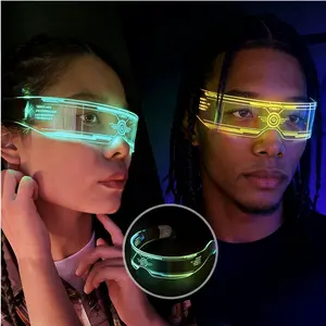 1PCS Cyberpunk Luminous Glasses -  Colorful LED Luminous Glasses, Sci-Fi Glasses, Suitable for Party,Club Future Tech LED Party Music Festival