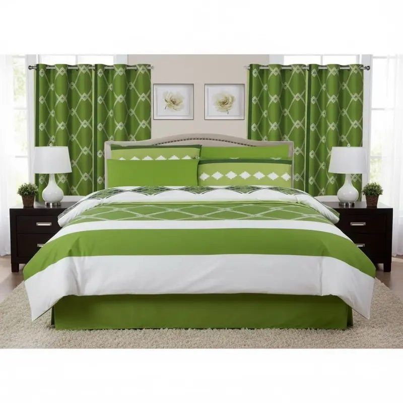 Luxury Blue Floral 8 Piece King  Set – Soft & Elegant Bedding with Sheets & Curtains