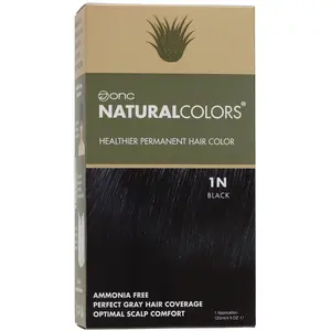 1N Natural Black Heat Activated Hair Dye With Organic Ingredients 120 mL / 4 fl. oz.