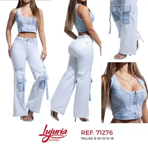 Cargo Women's Minimalist Basic 2-Piece Lady Clothes Set - Lu Juria Cargo Pantalón & Top, REF 71276, Sizes 8-10-12-14-16, Everyday Womenswear Clothing Set