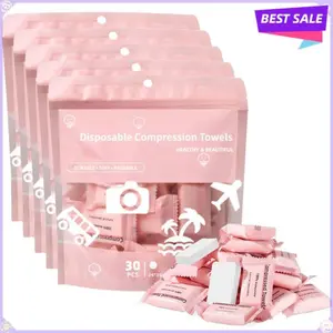 2026 NEW 1 Pack 30-5 Pack 150 Compressed Towels Tablets Disposable Face Towels for Travel Camping Hiking  Count Size 9.4"x11.8"  Towels Suitable for Home Use Camping Hiking Travel Picnics and Gym Workouts Ideal For On-The-Go