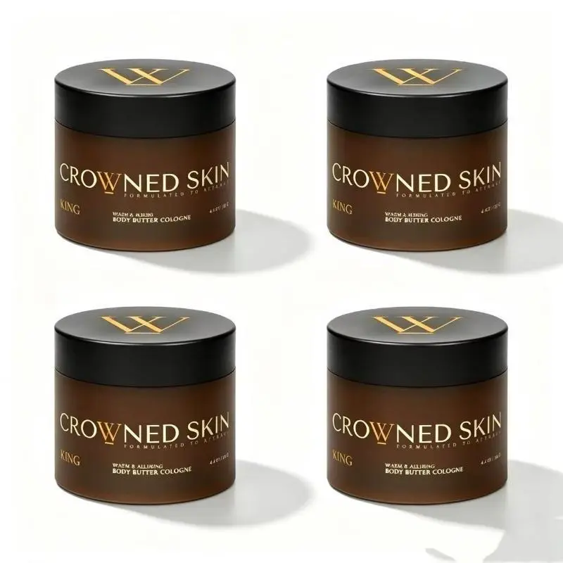 2026 Limited Time! 4PCS Crowned Skin King Body Butter Cologne, Warm & Alluring Masculine Scent, Long‑Lasting Fragrance Moisturizer for Men, 4.4oz Each