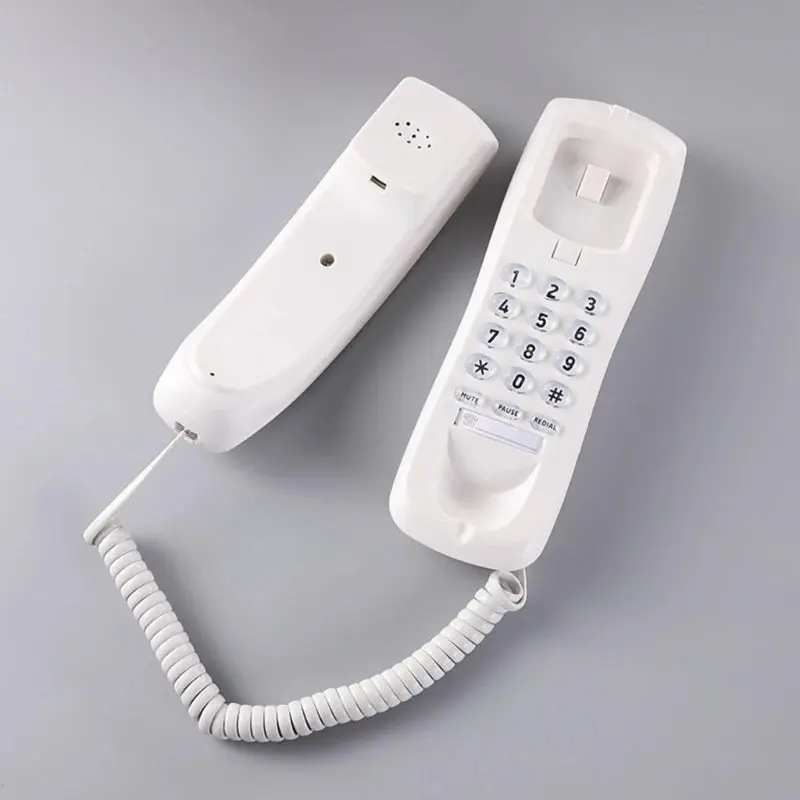 Corded Wall-Mount Landline Telephone for Home Use - ABS, Modern, Energy-Efficient, Durable, Eco-Friendly, Mute Function, Redial Button, Memory Call Slots, Flexible Installation, Telephone Line-Powered, 1×Telephone Cable, Stable Connections, Voice Mail