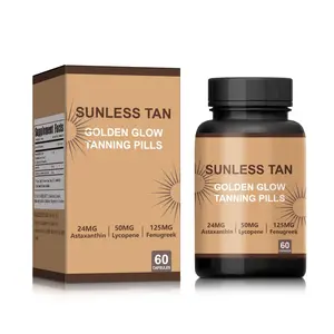 Self Tanning Capsules, Sunless Tanning - Tan Golden Glow, Tan Pills for Men and Women, 60 Capsules