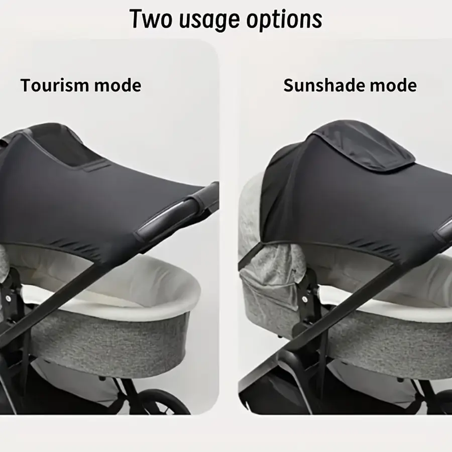 Single-Piece Elastic Band Mesh Roof Panel Trolley Sunshade Canopy, Stretchable Sun Protection & UV Protection, Easy to Carry