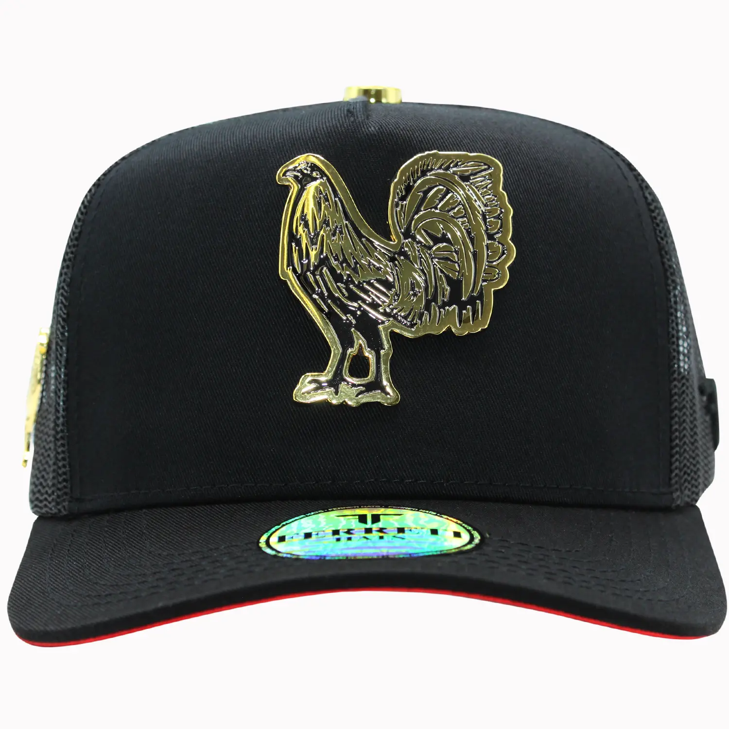 FERRETI HATS El Gallo Mesh Baseball Cap FT62M Cotton Fabric With Metal Pin