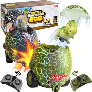 Vvinca 2 Pack Remote Control Dinosaur Egg Battle Toys for Kids, Bumper Cars with Light & Sound, Rechargeable Remote Control Dino Game for Easter Basket Stuffers & Birthday Gift for Kids