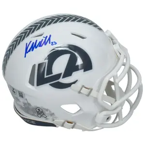 Kyren Williams Autographed (In Blue) Rams 2024 STS Mini Speed Helmet Beckett