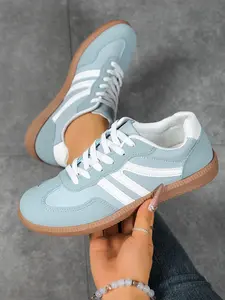 Women's Lightweight Running Shoes, Athletic Running Shoes, Comfortable Training Sneakers, Casual Lace-Up Sports Shoes, PU Leather Upper, Rubber Sole, All Seasons