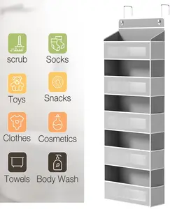 5-Tier Over the Door Hanging Organizer with 10 Large Pockets, 40% Extra Capacity, Heavy Duty 44lb Support, Anti-Tilt Structure, Versatile Storage for Baby Essentials Toys Toiletries Snacks
