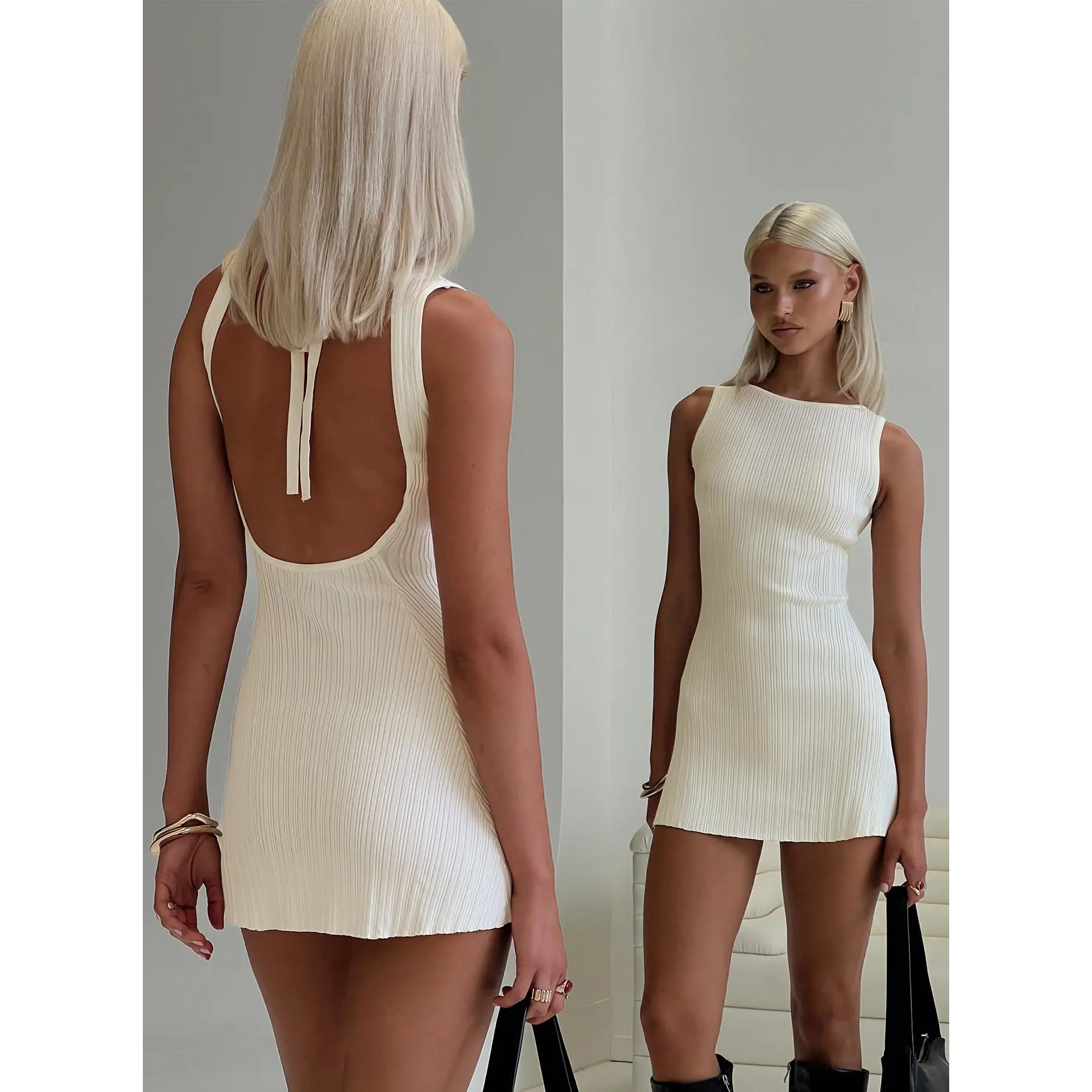 Mayok Mini Dress Cream Petite