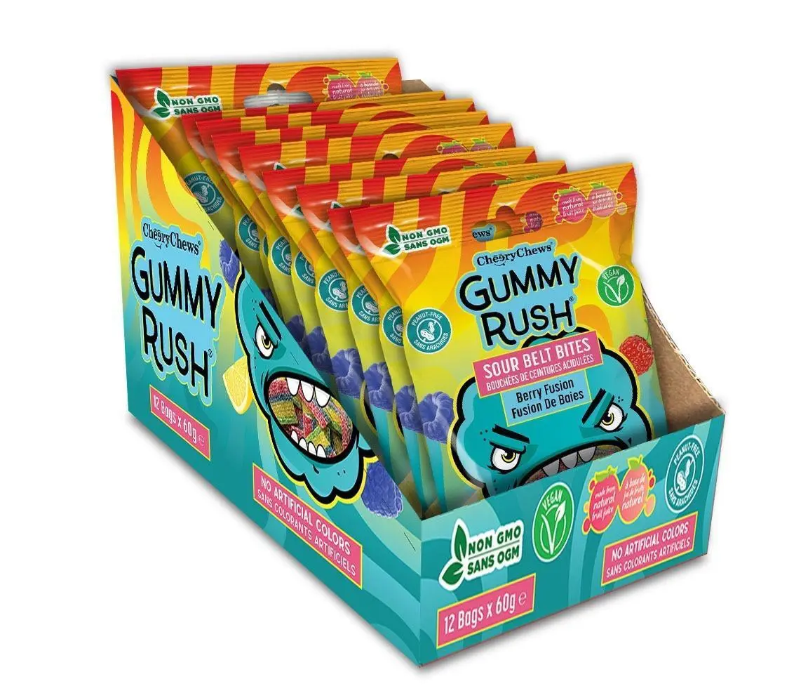 GUMM RUSH Berry Fusion Chewy Fruit Candy, Sweet Snack