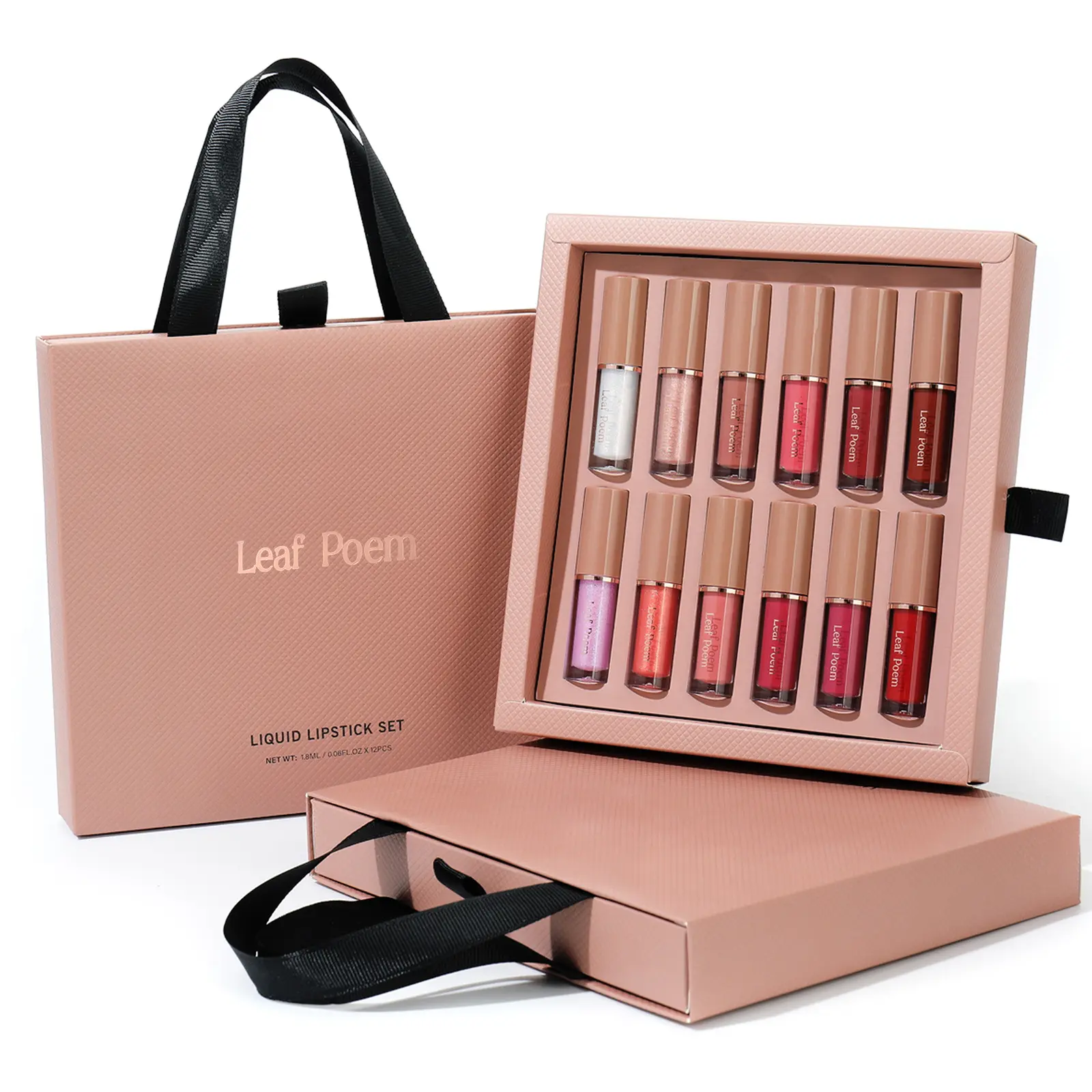 12 Color Lip Gloss Set, Lip Products Makeup, Waterproof Lip Glaze, Pearl Fine Glitter Waterproof Long-Lasting Matte Lipstick Mirror Finish Liquid Lipstick Set, Handheld Gift Box Packaging