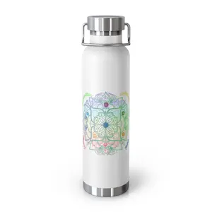 Water Bottle, daily reminder of manifesting and gratitude, abundance in every day life, inspirational, personal growth, 22oz Copper Vacuum