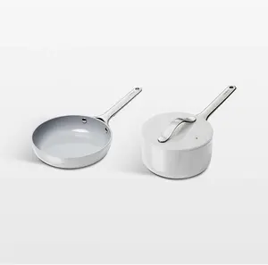 Caraway Mini Cookware Duo 4-Piece Set – Grey Non-Stick Ceramic Cookware