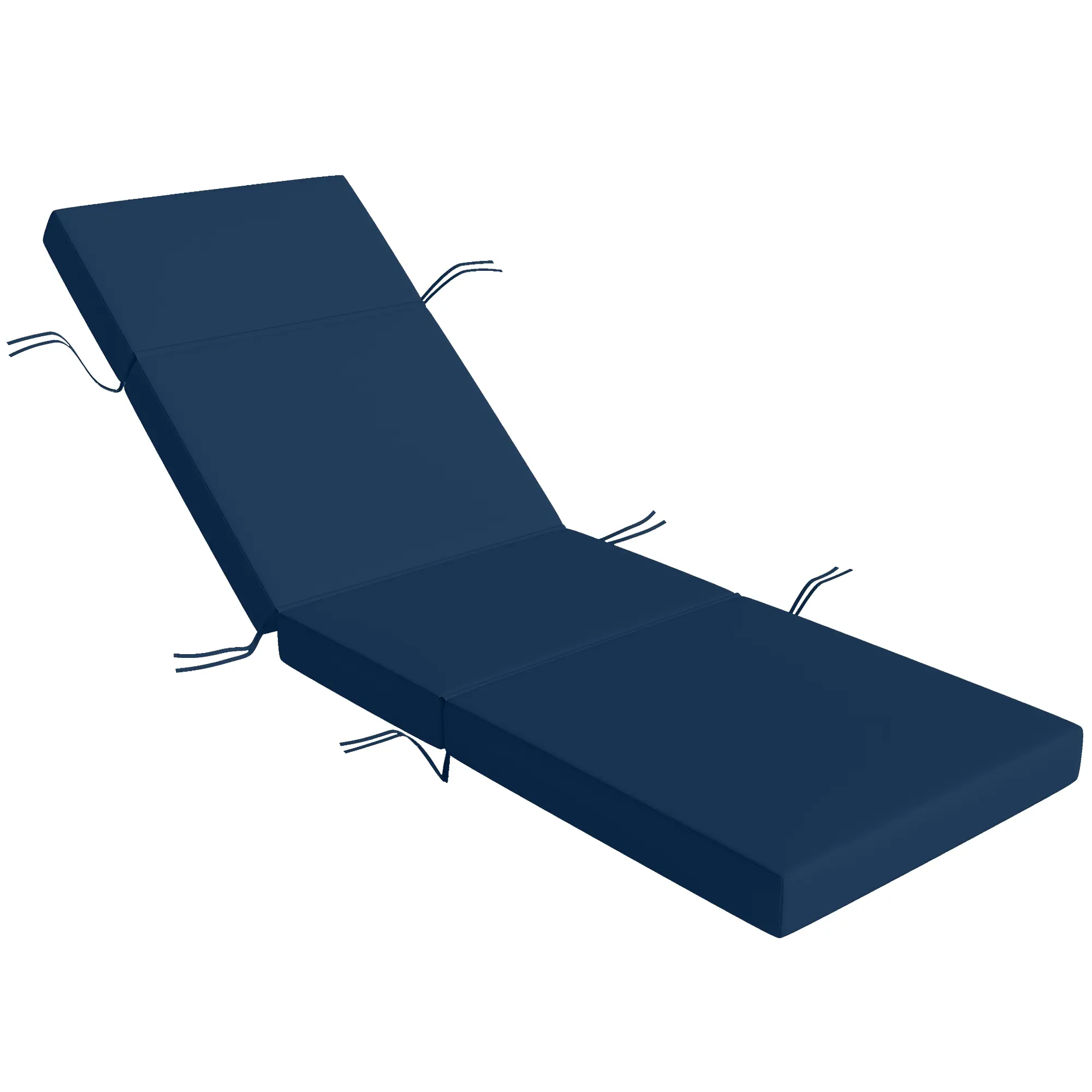 Chaise Lounge Cushion – 4" Thick Outdoor Lounge Chair Cushion with Ties. 26" x 80". Navy Blue. Water-Resistant & UV50+. High-Density Foam. Reversible. Fits Folding Chaise Loungers