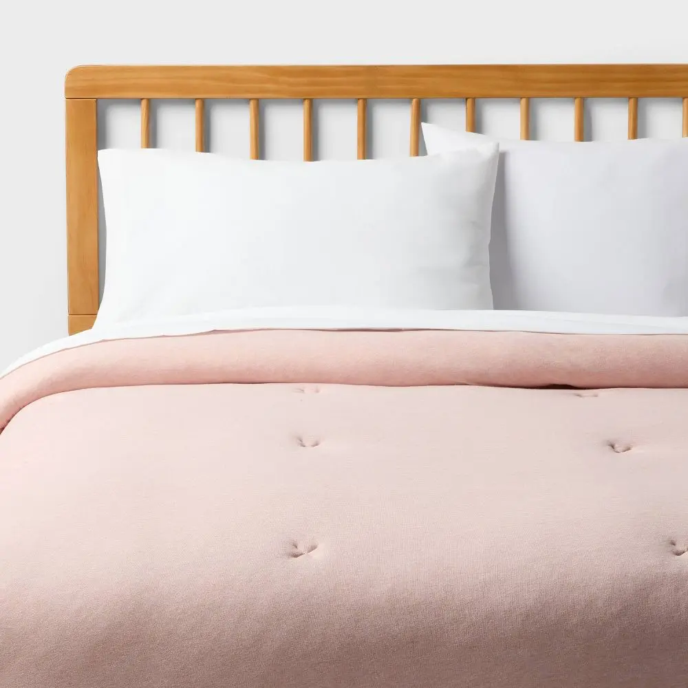 Full/Queen Jersey Comforter Pink for Dorm - Room Essentials
