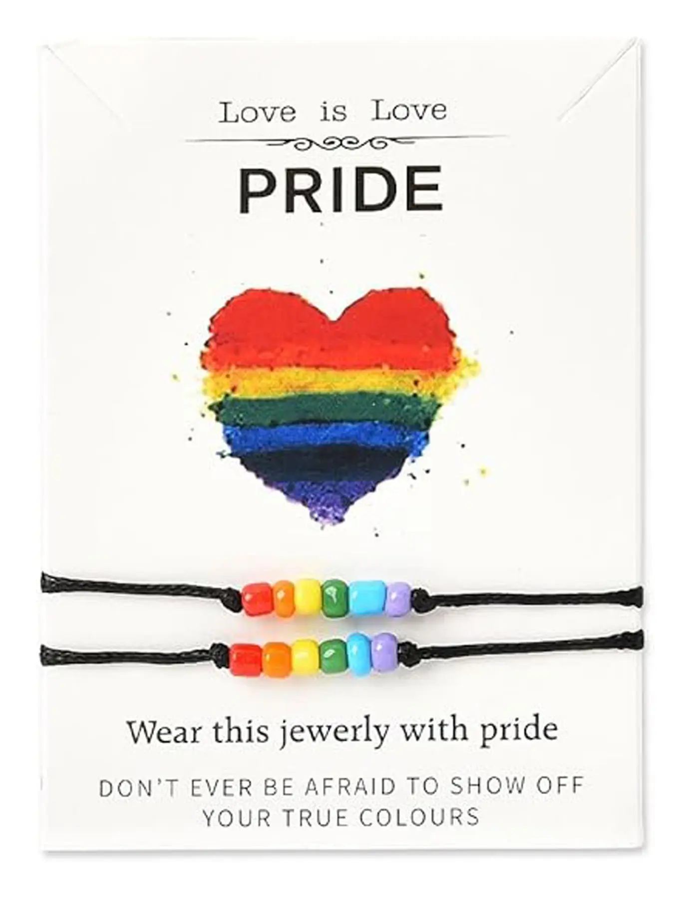 Rainbow Pride Bracelet, Lgbt Christmas Gift, Lesbian Sister Anniversary Gift, Gay Couple Wedding Gift, Unisex Rainbow Bead Set, Lgbt Pride Beaded Bracelet