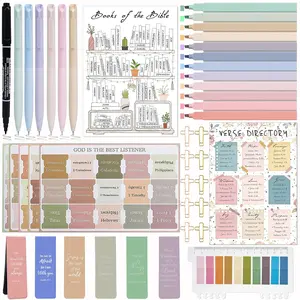 Bible Study Supplies [43 PCS] for Women - Bible Journaling Kit with No Bleed Bible Highlighters & Pens, Bible Tabs Set and Bible Verse Gifts for Scripture Study