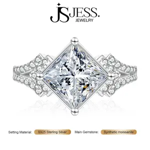 [#557 Vivienne]  Royal Spark – 3ct Princess Cut Synthetic Moissanite Ring Bold Brilliant 925 Sterling Silver Jewelry D-Color VVS Clarity Bridal Jewelry