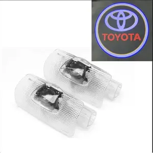 2Pcs LED Car Door Welcome Light Car Logo Projector Lamp For Toyota Corolla Camry RAV4 Yaris Hilux Prius Crown Prado Highlander Reiz LAND CRUISER Accessories