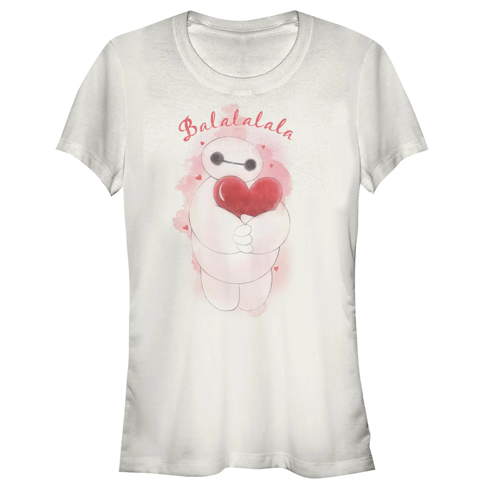 Juniors Womens Big Hero 6 Valentine Baymax Heart Hug T-Shirt