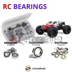 RCScrewZ Rubber Shielded Bearing Kit arrm002r for ARRMA Granite BLS RTR Brushless 1/10 Electric 2WD Monster Truck (AR102615 Blue, AR102616 Red) | RCX
