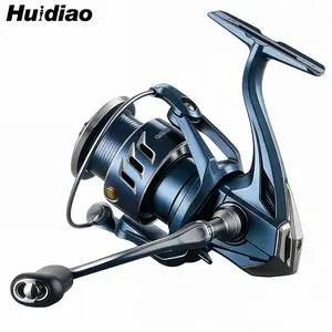 Huidiao BL Ultra-Smooth Spinning Reel 5+1 Shielded Bearings 5.2:1 Gear Ratio Zero Backlash Lightweight Fishing Reel 5KG/11LB Max Drag All-Metal Shallow Spool Srew-in Metal Handle for Lure Fishing
